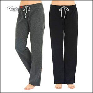 2 Pack Women's Cotton Pajama Pants, Loose Fit Lounge Sleepwear
